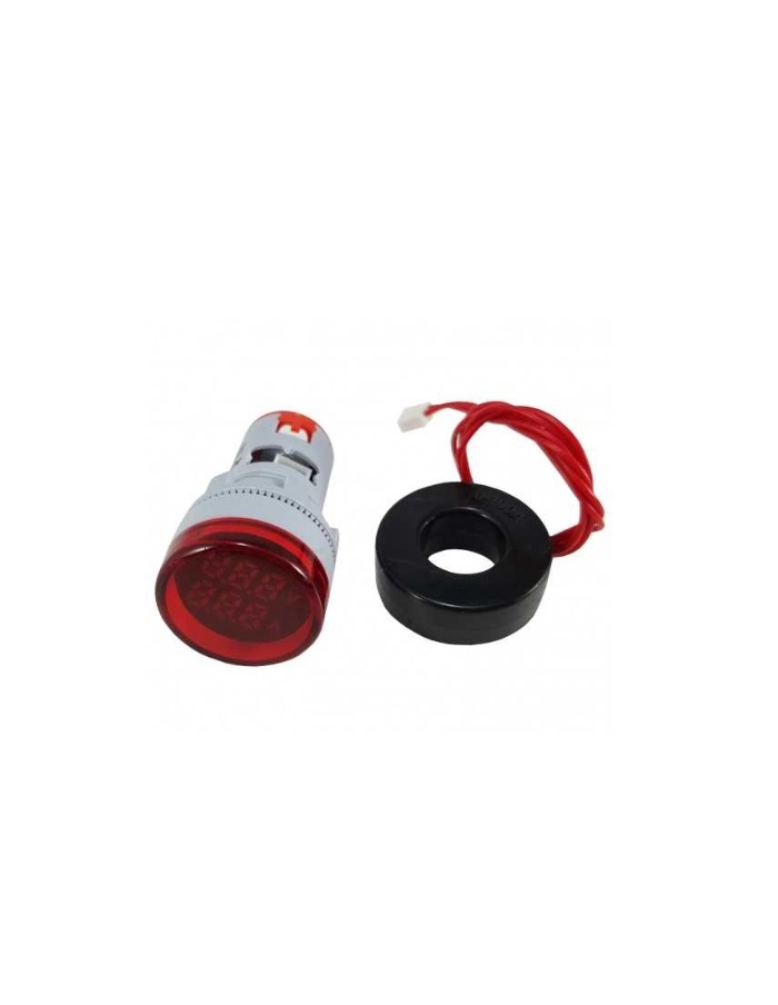 Amperimetro Aca diametro 22mm 100A (redondo) para panel Sanderson rojo con trafo